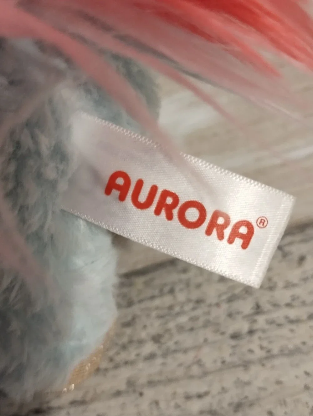 Aurora Cute alpaca plush Toy pink and light blue